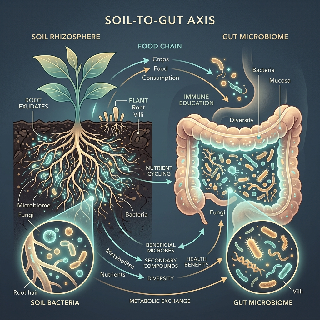 El Microbioma Olvidado: ¿Cómo la Pérdida de Contacto con el Suelo Afecta la Salud Intestinal?
